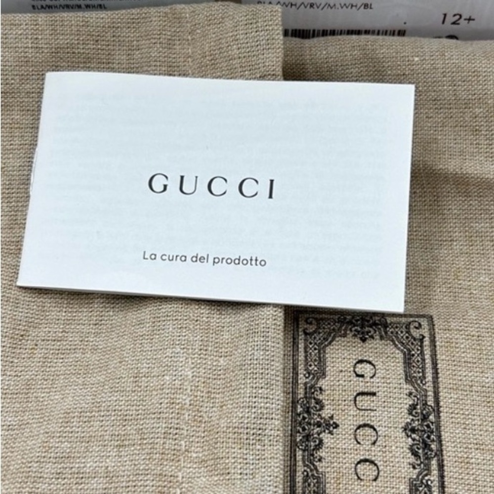 Men’s Gucci, low top screener sneakers, black/white paneled leather design 12.5 - Picture 12 of 12